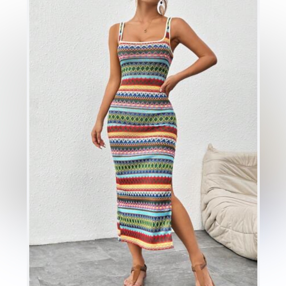 Colorful Striped Maxi Dress
